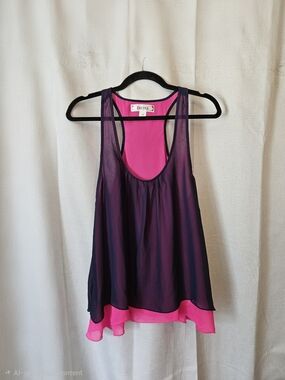 Decree Pink & Purple Layered Racerback Tank Top